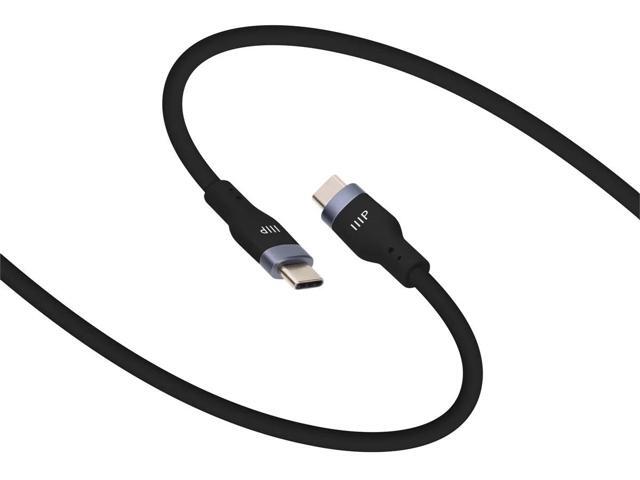 Monoprice USB-C to USB-C Silicone Charging Cable - USB 2.0, 240W PD, Ultra Flexible, 3ft, Black - 2 Pack
