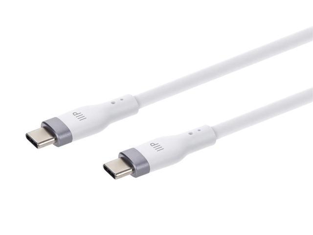 Monoprice USB-C to USB-C Silicone Charging Cable - USB 2.0, 240W PD, Ultra Flexible, 3ft, White - 2 Pack
