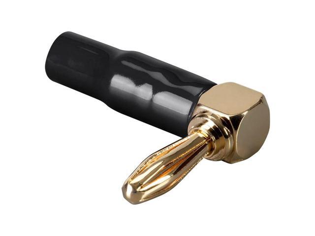 Monoprice 10 Pair Right Angle 24k Gold Plated Banana Speaker Wire Cable Screw Plug Connectors