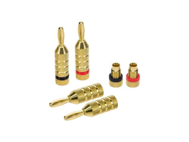 Monoprice 20 PAIRS Of High-Quality Gold Plated Speaker Banana Plugs, Closed Screw Type