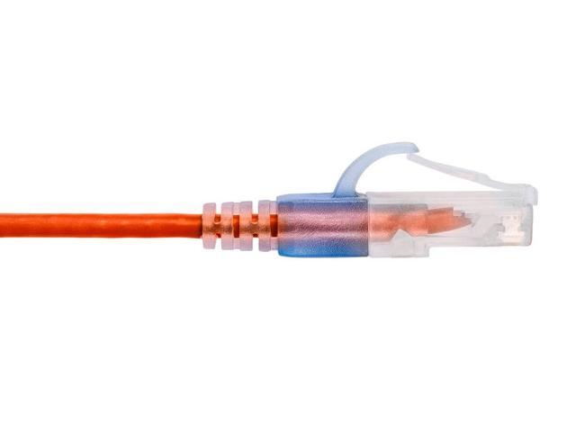 Monoprice SlimRun Cat6A Ethernet Patch Cable - Network Internet Cord - RJ45, Stranded, UTP, Pure Bare Copper Wire, 30AWG, 2ft, Orange, 10-Pack