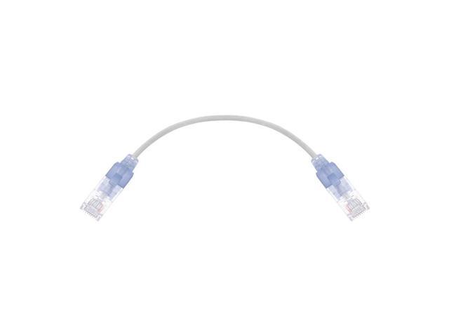 Monoprice SlimRun Cat6A Ethernet Patch Cable - Network Internet Cord - RJ45, Stranded, UTP, Pure Bare Copper Wire, 30AWG, 6in, White, 10-Pack