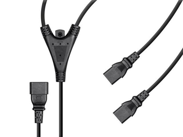 Monoprice 6ft 18AWG Power Extension Cord Splitter Cable 10A (IEC 60320 C14 to 2x IEC 60320 C13)
