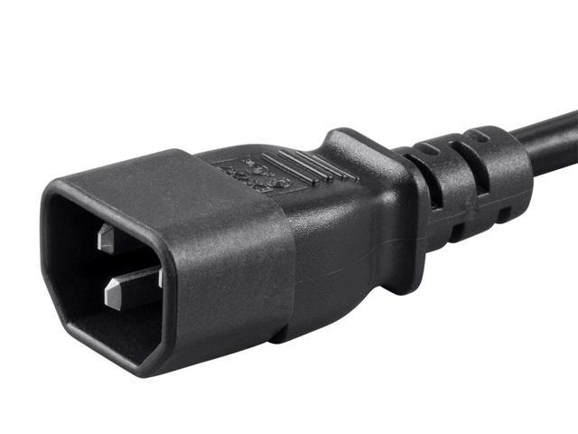 Monoprice 5ft 16AWG Power Extension Cord Cable with 3 Conductor PC/Mon 13A (IEC 60320 C14 to IEC 60320 C13)