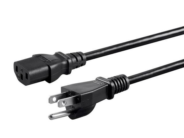 Monoprice 8ft 16AWG Power Cord Cable with 3 Conductor PC Power Connector Socket 13A (NEMA 5-15P to IEC 60320 C13)