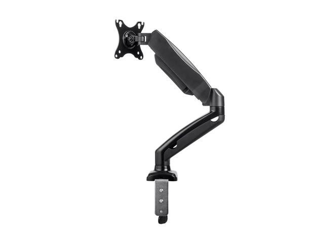 Monoprice Smooth Full Motion Single Monitor Adjustable Gas Spring Desk Mount - Black For Smaller Screens, Up to 27in Monitors, 14.3 LBS Display Weight