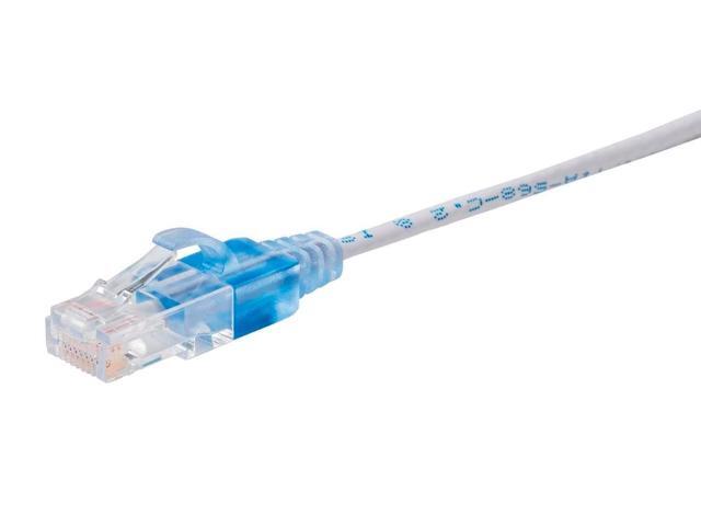Monoprice Cat6A Ethernet Network Patch Cable - 20 Feet - White 5-Pack, 10G - SlimRun Series