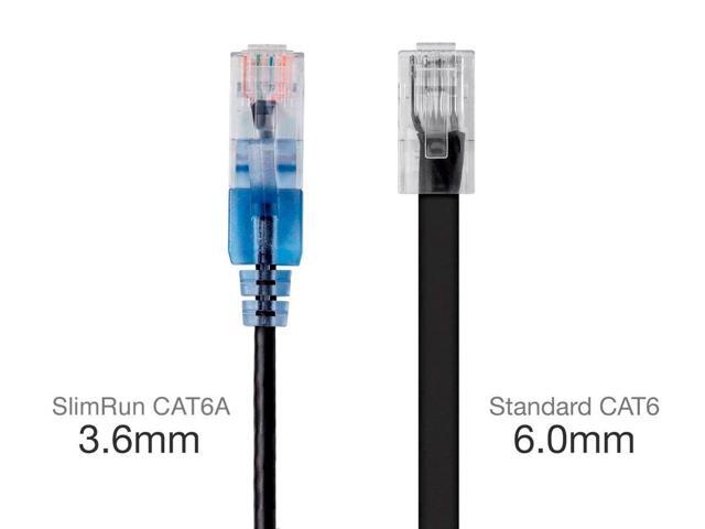 Monoprice Cat6A Ethernet Patch Cable - 25 Feet - Red (5-Pack) Snagless RJ45, UTP, Pure Bare Copper Wire, 10G, 30AWG - SlimRun Series