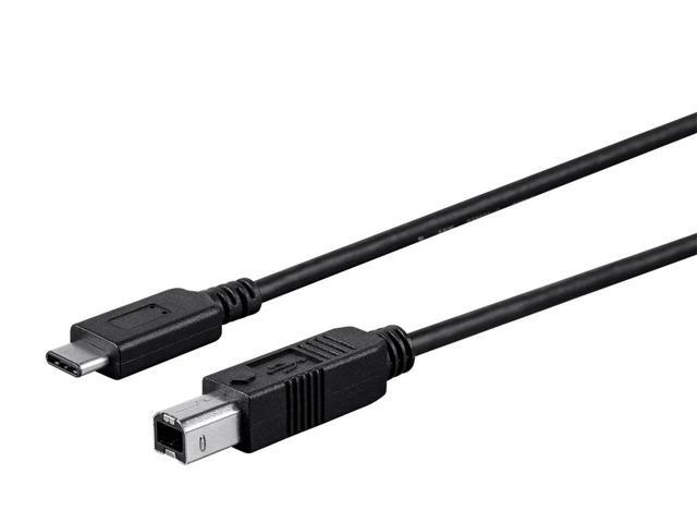 Monoprice 2.0 USB-C to USB B Printer Cable 480 Mbps 6.6ft black
