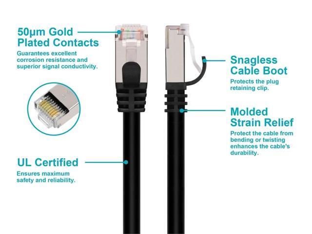 MonoPrice 15ft Cat7 Snagless Shielded STP Network Patch Cable Black 31353