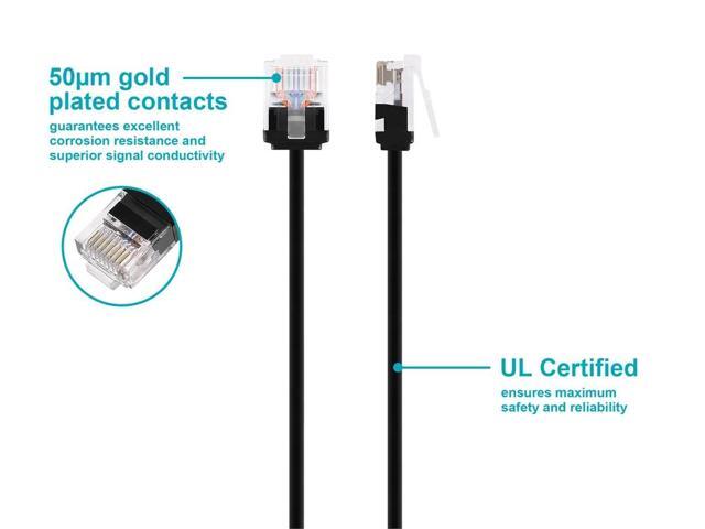 Monoprice Cat6 Ethernet Patch Cable - 3 Feet - Black Stranded, 550MHz, UTP, Pure Bare Copper Wire, 32AWG - Micro SlimRun Series