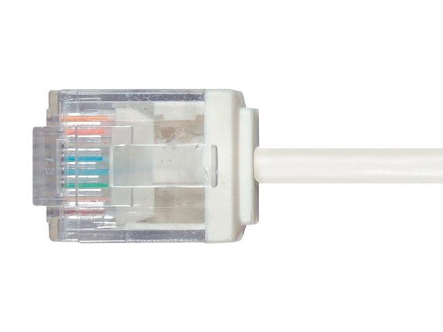 Monoprice Cat6 Ethernet Patch Cable - 7 Feet - White Stranded, 550MHz, UTP, Pure Bare Copper Wire, 32AWG - Micro SlimRun Series