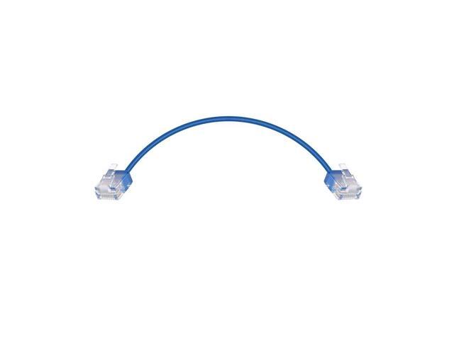 Monoprice Cat6 Ethernet Patch Cable - 0.5 Feet - Blue Stranded, 550MHz, UTP, Pure Bare Copper Wire, 36AWG - Micro SlimRun Series