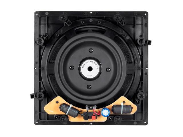 Monoprice Carbon Fiber In-Wall Speaker - 10 Inch (Each) 300 Watt Subwoofer, Easy Install For Home Theater - Alpha Series