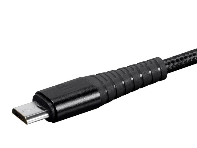 Monoprice USB 2.0 Micro B to Type A Charge & Sync Cable - 6 Feet - Black Nylon-Braid, Durable, - AtlasFlex Series