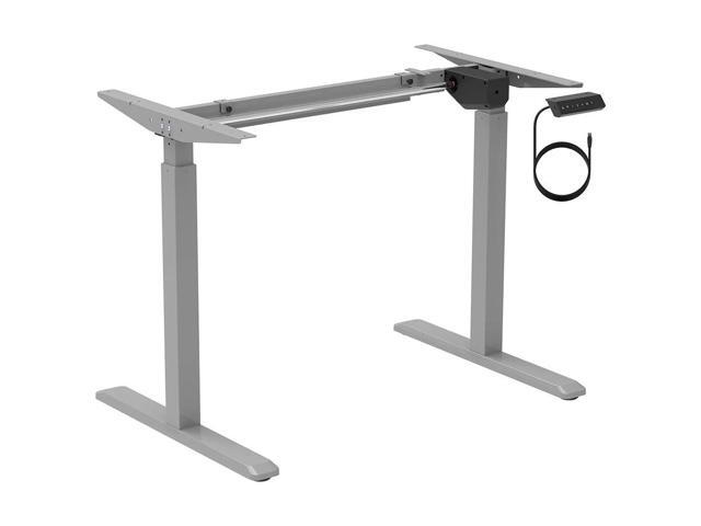 Monoprice Height Adjustable Sit Stand Riser Table Desk Frame - Grey With Electric Single Motor, Compatible With Desktops From 39 Inches Up To 63...