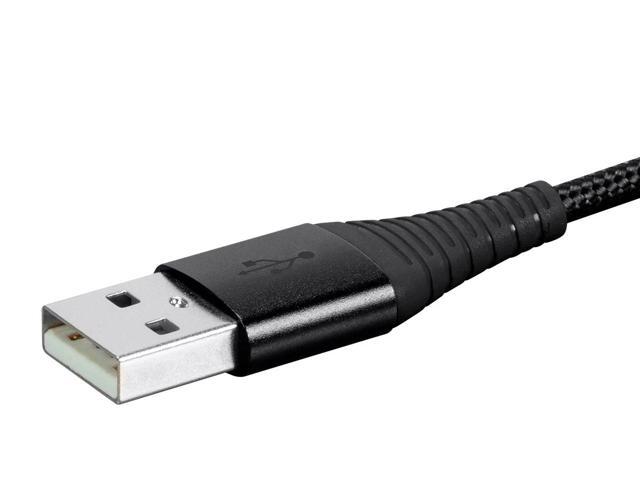Monoprice USB 2.0 Micro B to Type A Charge & Sync Cable - 3 Feet - Black Nylon-Braid, Durable, - AtlasFlex Series
