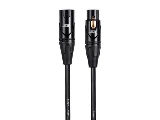 Monoprice Starquad XLR Microphone Cable - 50 Feet - Black XLR-M to XLR-F, 24AWG, Optimized for Analog Audio - Gold Contacts - Stage Right Series