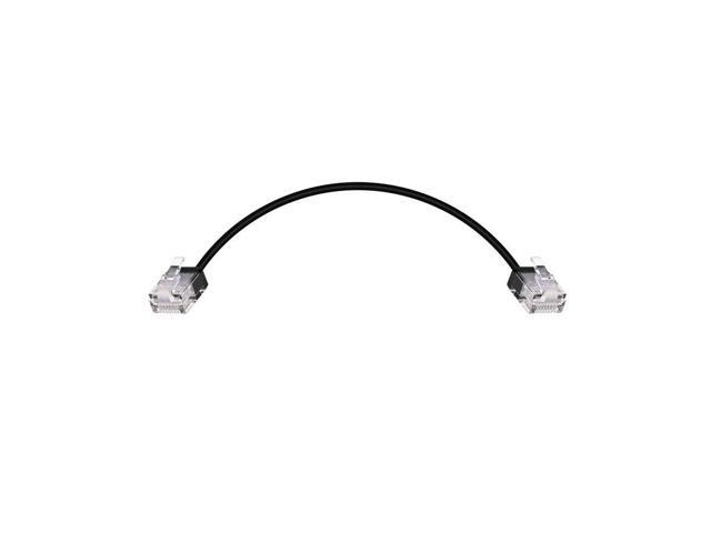 Monoprice Cat6 Ethernet Patch Cable - 0.5 Feet - Black Stranded, 550MHz, UTP, Pure Bare Copper Wire, 32AWG - Micro SlimRun Series