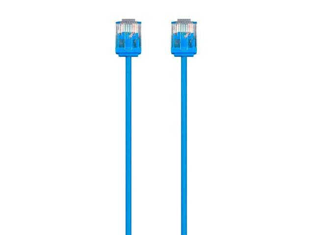 Monoprice Cat6 Ethernet Patch Cable - 7 Feet - Blue Stranded, 550MHz, UTP, Pure Bare Copper Wire, 32AWG - Micro SlimRun Series