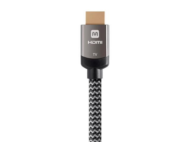 Monoprice HDMI Cable - 35 Feet - Gray High Speed, Active Chipset, 4K@60Hz, 18Gbps, HDR, 26AWG, YUV 4:4:4, CL3 - Luxe Series