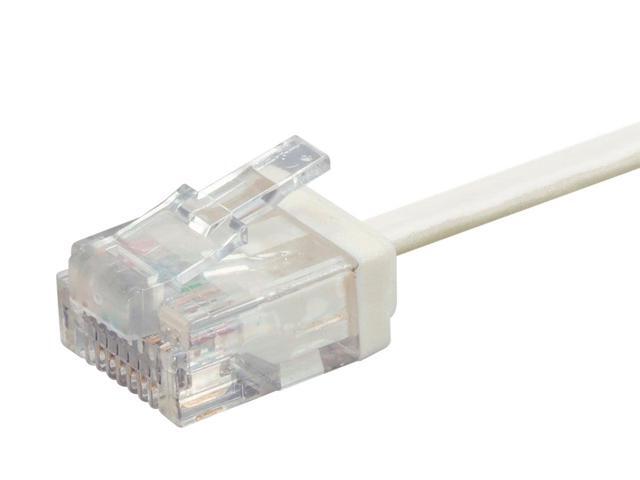 Monoprice Cat6 Ethernet Patch Cable - 3 Feet - White Stranded, 550MHz, UTP, Pure Bare Copper Wire, 32AWG - Micro SlimRun Series