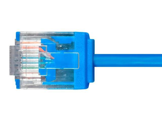 Monoprice Cat6 Ethernet Patch Cable - 7 Feet - Blue Stranded, 550MHz, UTP, Pure Bare Copper Wire, 32AWG - Micro SlimRun Series