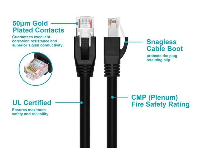 Monoprice Cat6 Ethernet Network Patch Cable - 50 feet - Black 23AWG, F/UTP, CMP, Plenum rated - Entegrade Series