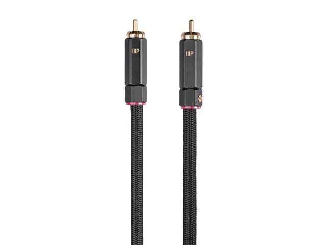 Monoprice Digital Coaxial Audio/Video Cable - 50 Feet - Black RCA Subwoofer CL2 Rated, RG-6/U 75-ohm - Onix Series