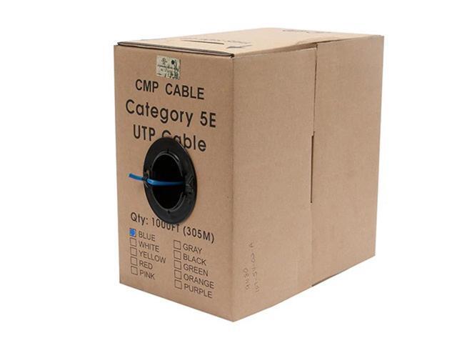 Monoprice Cat5e Ethernet Bulk Cable - 1000 Feet - Blue Network Internet Cord - Solid, 350Mhz, UTP, CMP, Plenum, Pure Bare Copper Wire, 24AWG, No...