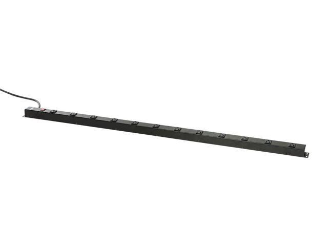 12 Outlet 4ft Metal Power Strip with 6ft Cord, Black
