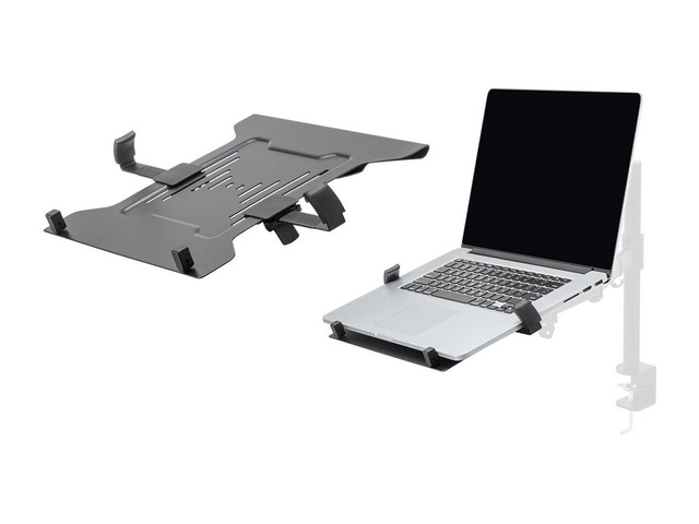 Monoprice Laptop Holder Attachment for LCD Desk Mounts?- Black Ideal For Work, Home, Office Laptops - Workstream Collection