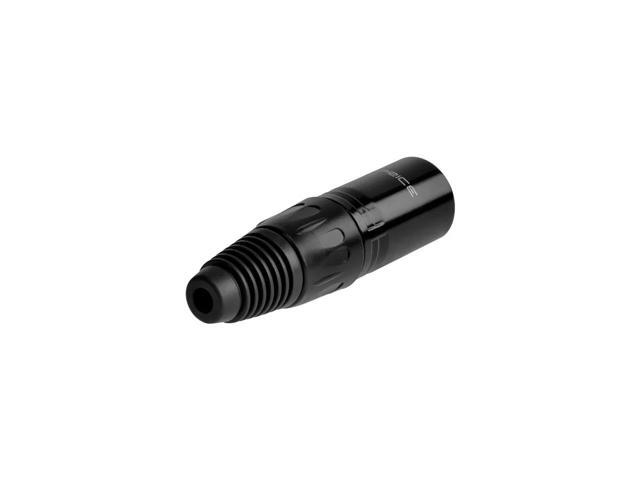 Monoprice 3-Pin Male DMX Connector - Black Anodized Aluminum With Plastic Cap And Rubber Strain Relief Boot