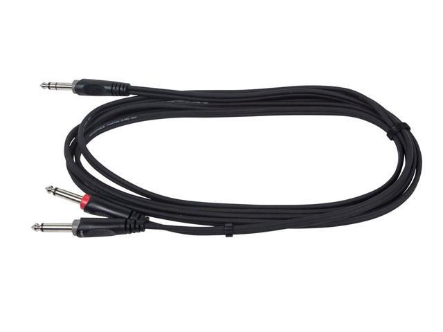 Monoprice 1/4 Inch TRS Male to two 1/4 Inch TS Male Insert Cable Cord - 10 Feet - Black