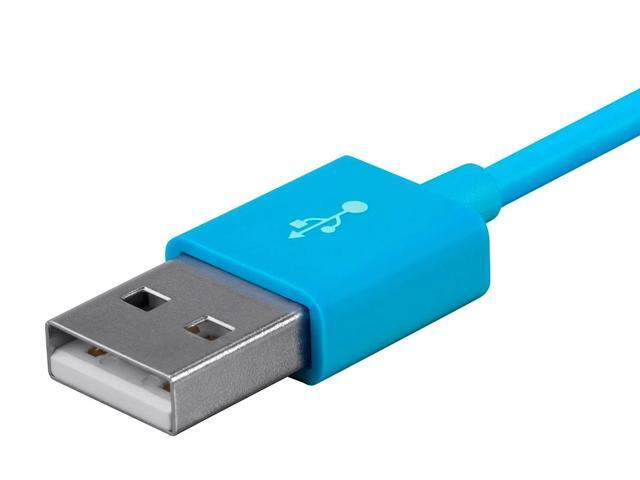 Monoprice USB Type-A to Micro Type-B Cable - 6 Feet - Blue 2.4A, 22/30AWG - Select Series