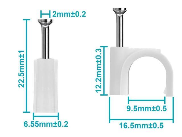 Monoprice Circle Cable Clips with Steel Nail, 10mm, 100 pcs/pack