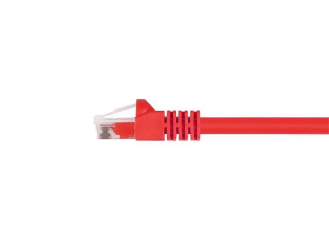Monoprice Cat5e Ethernet Patch Cable - Network Internet Cord - RJ45, Stranded, 350Mhz, UTP, Pure Bare Copper Wire, 24AWG, 1ft, Red