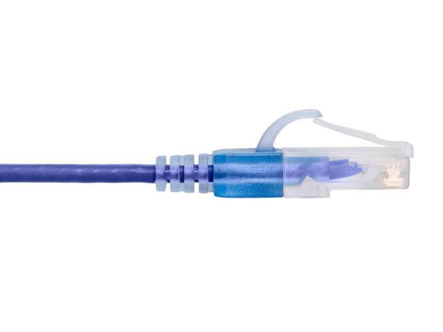 Monoprice SlimRun Cat6A Ethernet Patch Cable - Network Internet Cord - RJ45, Stranded, UTP, Pure Bare Copper Wire, 30AWG, 6in, Purple, 10-Pack