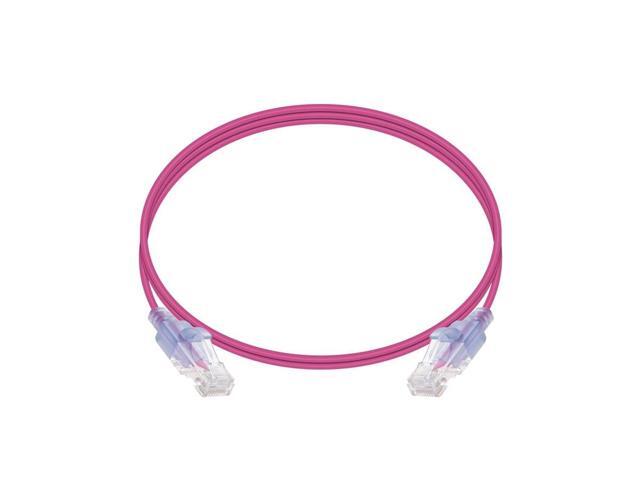 Monoprice Cat6A Ethernet Patch Cable 5-Pack - 5 Feet - Pink Snagless, RJ45, 550MHz, UTP, Pure Bare Copper Wire, 10G, 30AWG - SlimRun