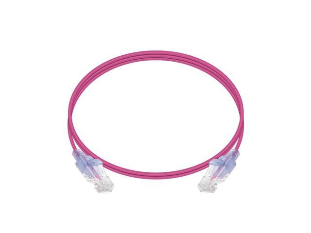Monoprice Cat6A Ethernet Patch Cable 5-Pack - 3 Feet - Pink Snagless, RJ45, 550MHz, UTP, Pure Bare Copper Wire, 10G, 30AWG - SlimRun