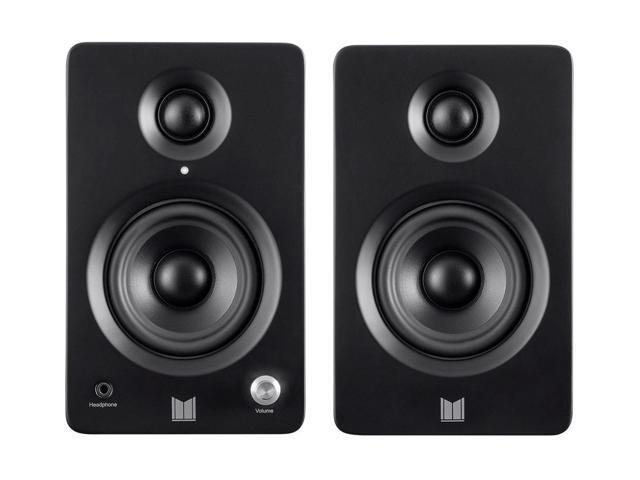 Monolith MM-3 Powered Multimedia Speakers - Black (Pair) With AptX Bluetooth, Fron Headphone Jack, Digital Calss D
