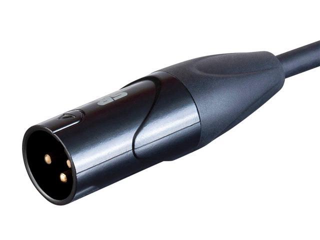Monoprice XLR Male to RCA Male - 1 Feet - Black, Heavy Gauge 24AWG On Tour Cables, Gold Plated Connectors - Stage Right Series