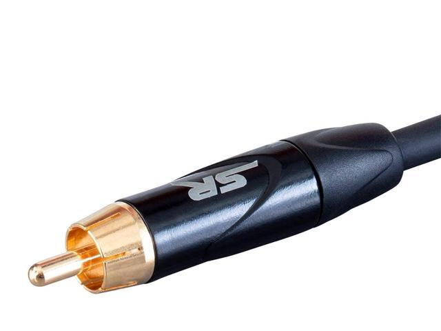 Monoprice XLR Male to RCA Male - 1 Feet - Black, Heavy Gauge 24AWG On Tour Cables, Gold Plated Connectors - Stage Right Series