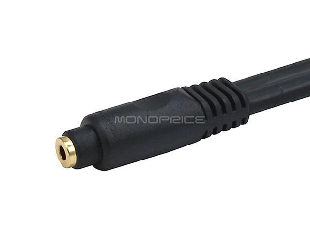 6inch Premium 3.5mm Stereo Female to 2RCA Male Cable Gold Plated Black 5612