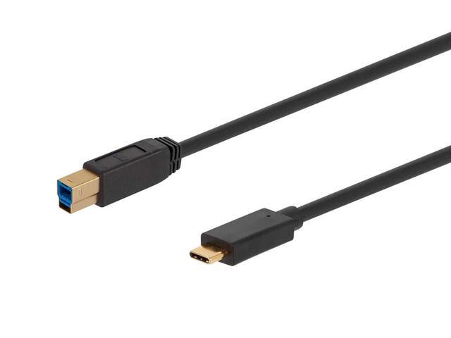 Monoprice USB 3.0 Type-C to Type-B Cable - 6 Feet - Black, Compatible External Hard Drive, MacBook Pro, Docking Station - Select Series