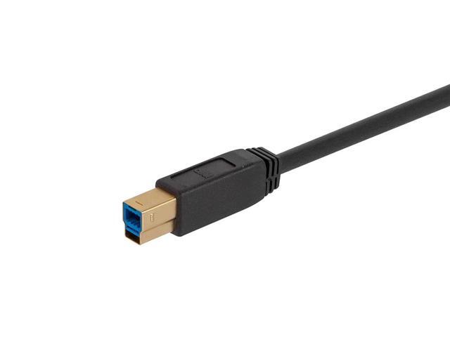 Monoprice USB 3.0 Type-C to Type-B Cable - 6 Feet - Black, Compatible External Hard Drive, MacBook Pro, Docking Station - Select Series