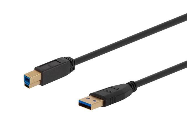 Monoprice USB 3.0 Type-A to Type-B Cable - 6 Feet - Black, Compatible With Monitor, Scanner, Hard Disk Drive, USB Hub, Printers - Select Series