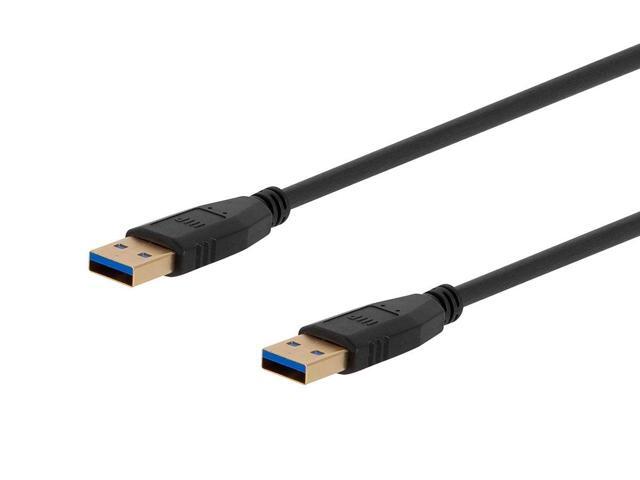 Monoprice USB 3.0 Type-A to Type-A Cable - 1.5 Feet - Black, For Data Transfer, Modems, Printers, Hard Drive Enclosures - Select Series