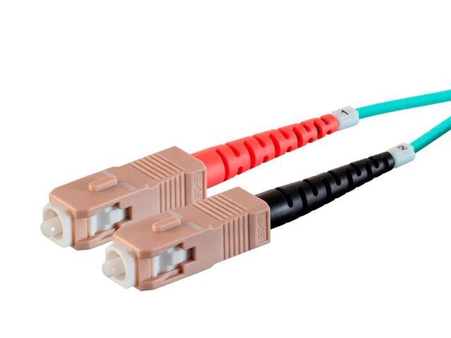 Monoprice OM4 Fiber Optic Cable - 20 Meters, LC/UPC-SC/UPC, Multi Mode, Duplex, 50/125 micrometer Type, 2.0mm, OFNR