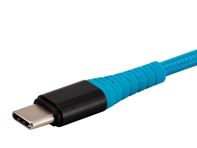 Monoprice Nylon Braided USB C to USB A 2.0 Cable - 6 Feet - Blue Type C, Durable, Fast Charge for Samsung Galaxy S10/ Note 8, LG V20 and -...